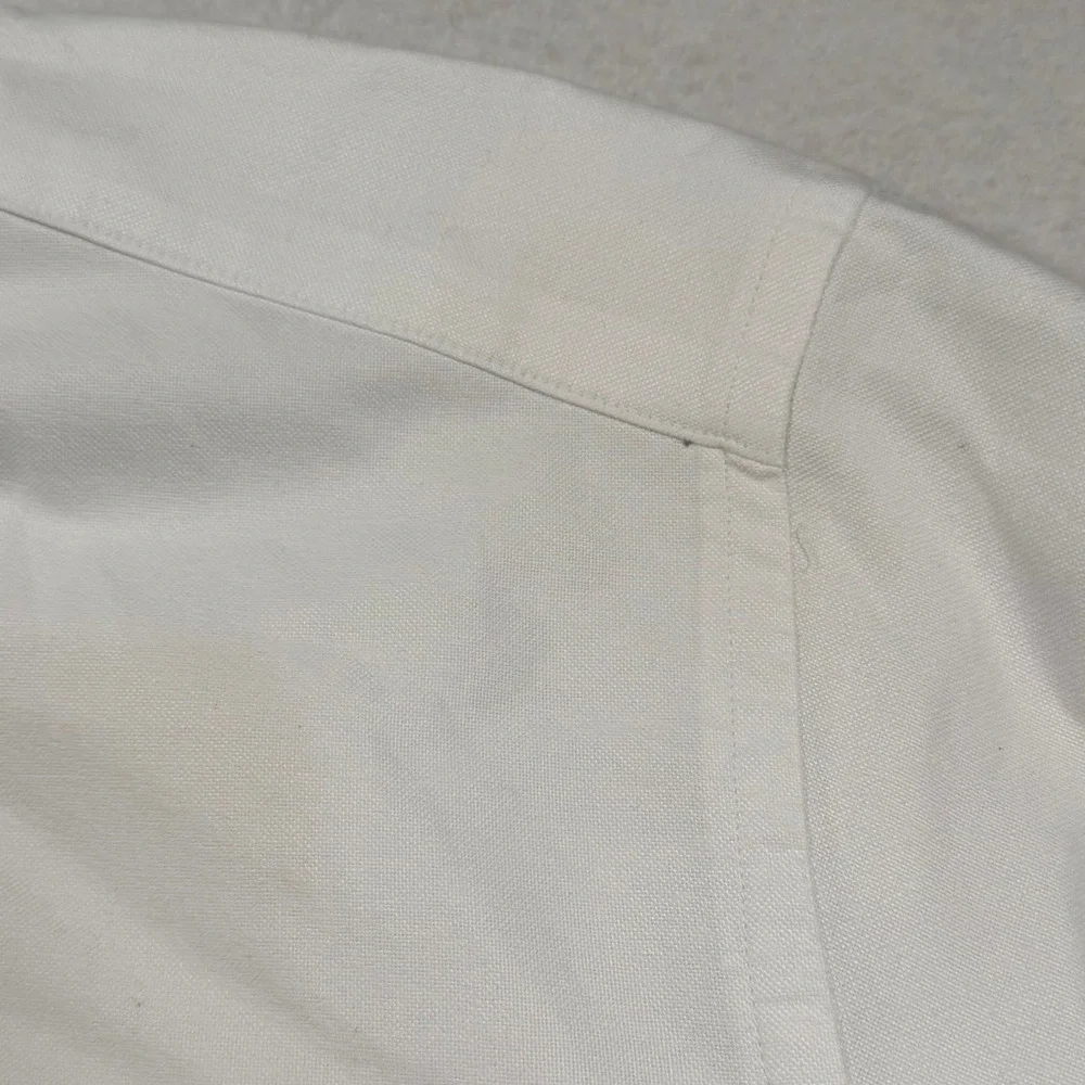 Gitman Bros Button Down Shirt Mens 18 35 White Oxford Cloth Made in USA Vintage